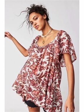 Free People Kauai Getaway Embroidered Tunic Mini Dress